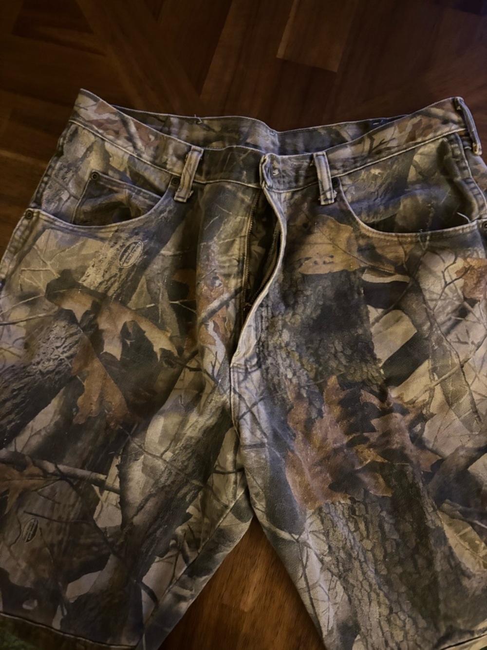 Wrangler Brown/Tan Camouflage Jeans with Leather Patch